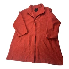 Cynthia Rowley Burnt Orange Womens 1X 100% Wool Coat Mid Length