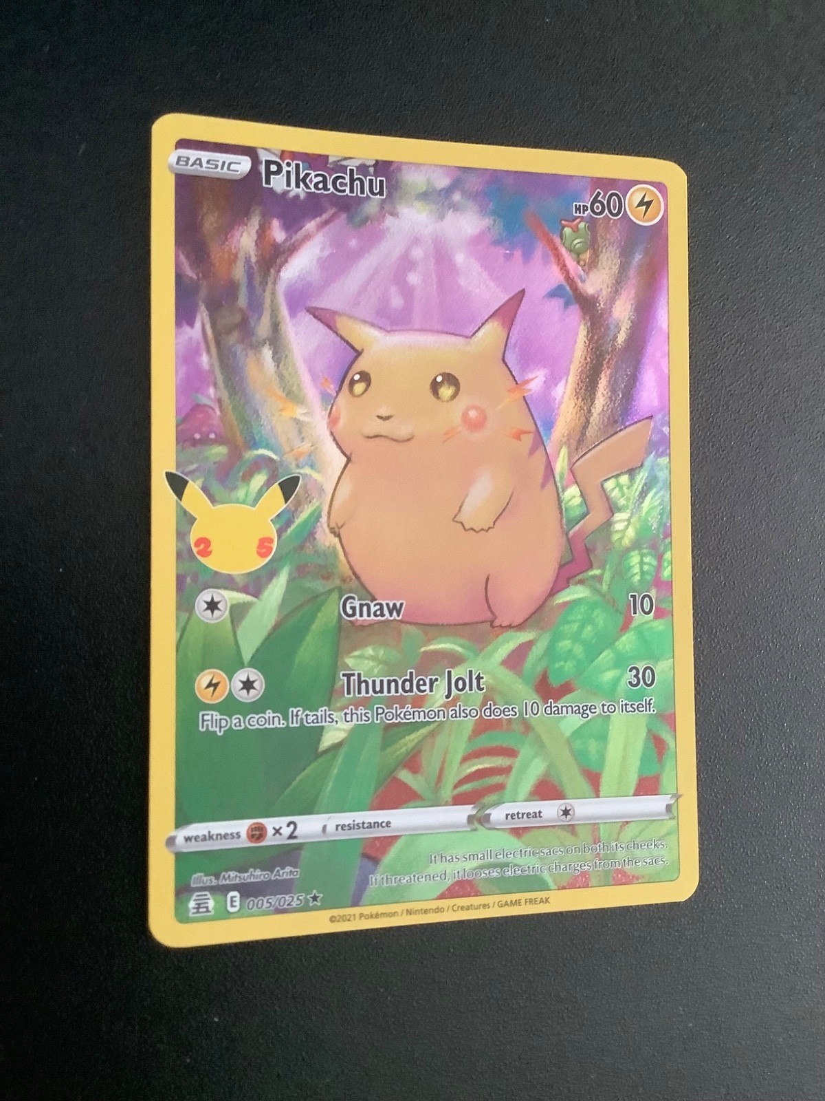 Pikachu 5/25 Pokemon Celebrations 25th Anniversary Base Set Full Art Card NM++ M