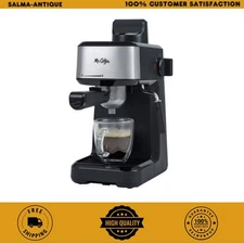 4-Cup Espresso Machine w/ Frothing Pitcher Steam Wand Stainless Steel