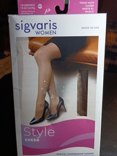 Sigvaris Style 781 Sheer 15-20 Closed Toe Thigh High Compression Stockings MS