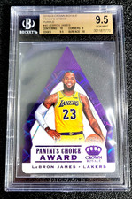 BGS 9.5 GEM MINT 2018 LEBRON JAMES SP /25 CROWN ROYALE PURPLE CHOICE S213