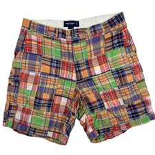 Polo Golf Ralph Lauren Mens 36 Patchwork Madras Plaid Shorts Multi Color Y2K