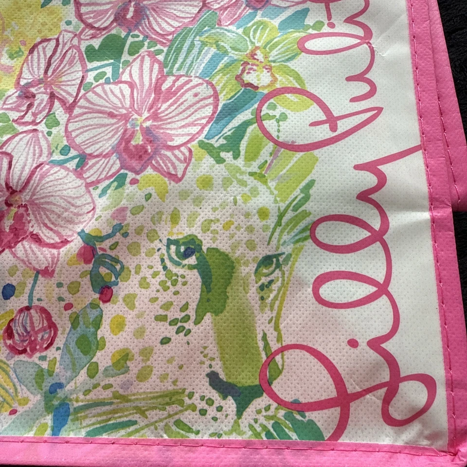 Bolso de Compras Lilly Pulitzer Floral Jardín Rosa Reutilizable Hibisco Maui 11x9" Foto 2 de 4