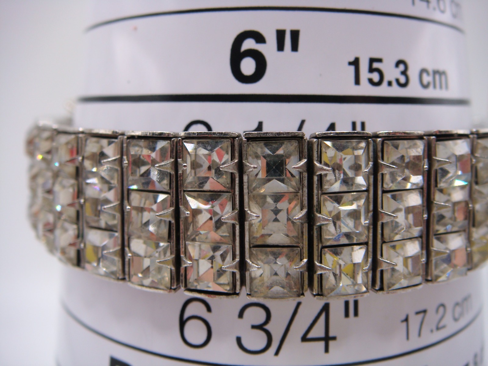 VINTAGE ART DECO RECTANGULAR RHINESTONE BRACELET … - image 7