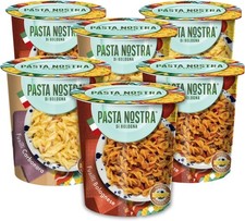 Pasta Nostra | Pack of 6 x 70g | Instant Pasta Pots, Fusilli Pasta | 2 Flavours