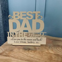 Personalised Father's Day Gift Best Dad for Dad Daddy Wooden Birthday Plaque