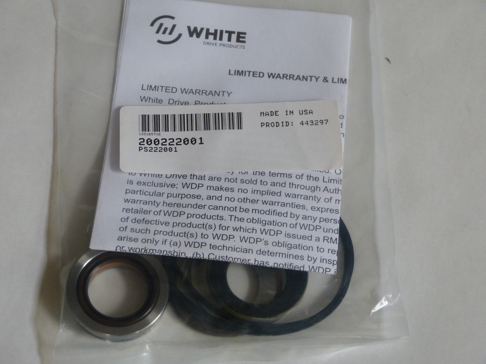 White Hydraulic Motor Seal Kit 200222001 eBay