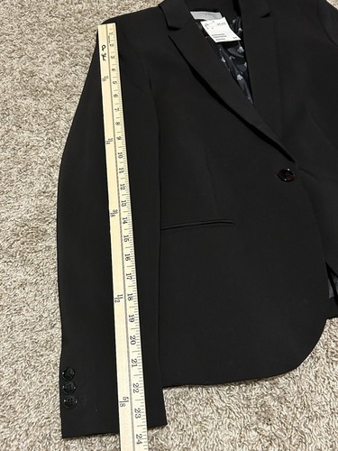 H & M Women's Classic One Button Blazer Career Jacket Black NWT Size 14 - Picture 11 of 11