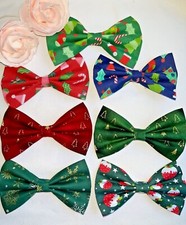 Christmas Dog Bow Tie &  Dog Bandana Various designs sizes Handmade in the UK