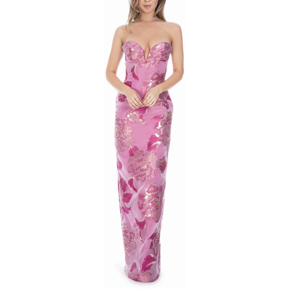 Katie May Womens Pink Full Length Strapless Evening Dress M BHFO 1553