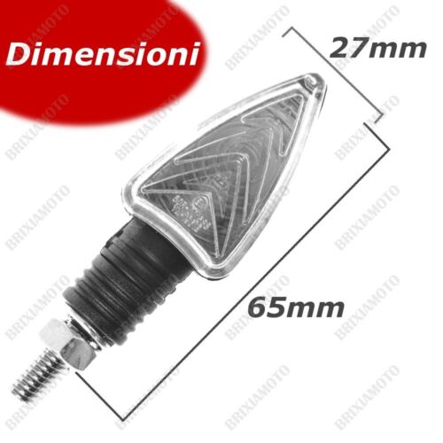 SET 4 FRECCE MOTO DOPPIO VETRO NERO SATINATO OMOLOGATE UNIVERSALI 12V 21W 10W - Bild 2 von 2