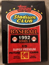 1992 Topps Stadium Club Baseball Pack Matt Williams Giants Showing Top Front