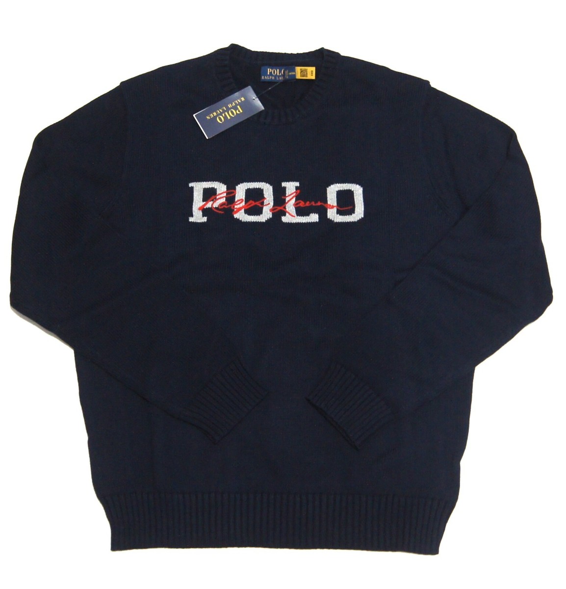 【美品】POLO RALPH LAUREN RLロゴ ニットセーター　ブラック Polo Ralph Lauren logo knit sweater