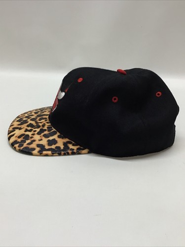 Vintage Chicago Bulls Leopard Cheetah Bill SnapBack Hand Logo RARE Hat Cap - Picture 6 of 11