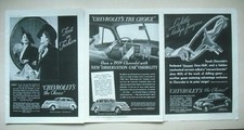1939 Lot 3 Chevrolet Master Deluxe Sport Sedan Vtg Print Ad First In Fashion