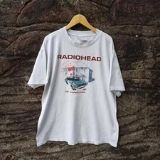 Radiohead Tour 97 Ok Computer Retro White Short Sleeve Unisex T shirt Reprint