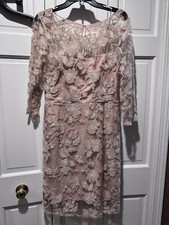 Women Lace Knees Length Nude Dress By Vera Wang Size: 8 New