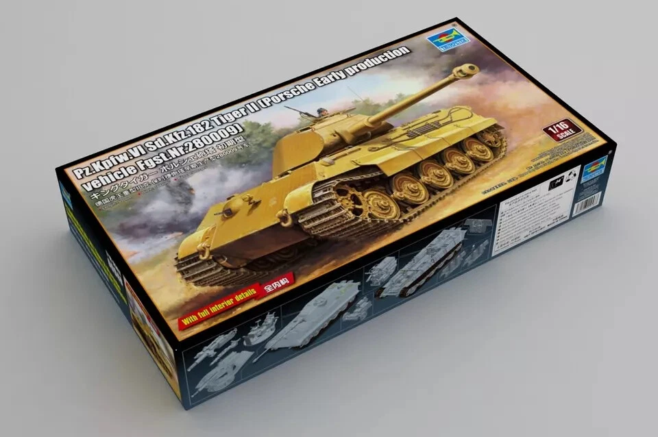 Trumpeter 00948 1/16 Pz.Kpfw.VI SD.Kfz. 182 Tiger Porsche Early Production Vehic - Immagine 2 di 4