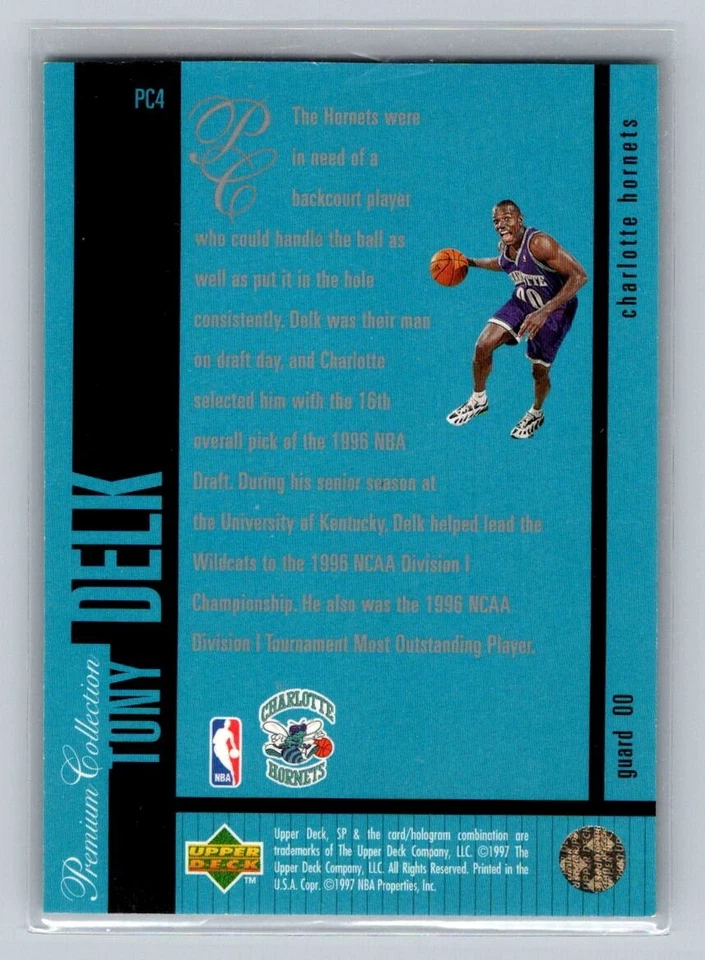 1996-97 SP Premium Collection Holoviews Insert Tony Delk Rookie Card RC #PC4 - Image 2 of 2