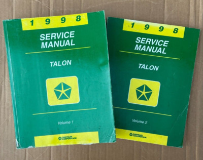 2 Books! Original 1998 Chrysler Eagle Talon Service Repair Manuals Vol. 1 & 2