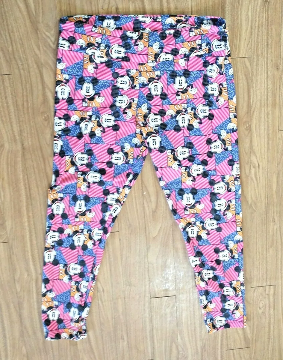 LulaRoe Disney Leggings Tall & Curvy Mickey Mouse Pants Multicolor 38