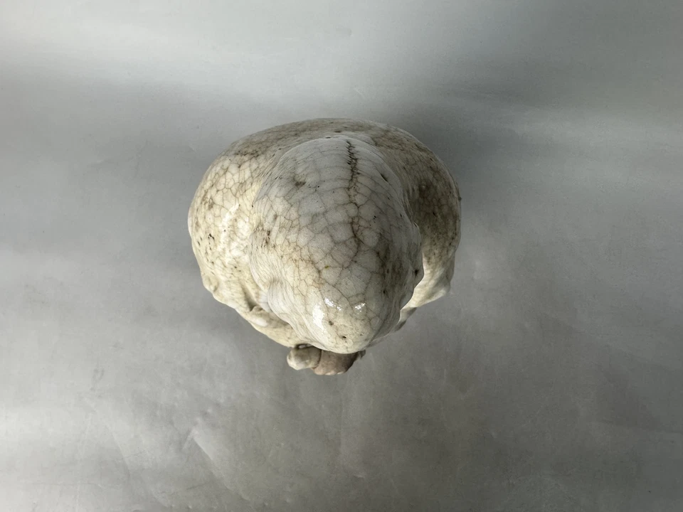 Y8861 OKIMONO Mino-ware Figura Kannon túnica blanca firmada Japón figura antigua Foto 4 de 4