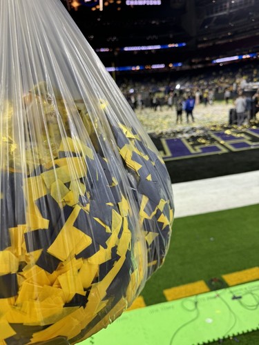Michigan Wolverines National Championship Game Used Confetti Houston Celebration