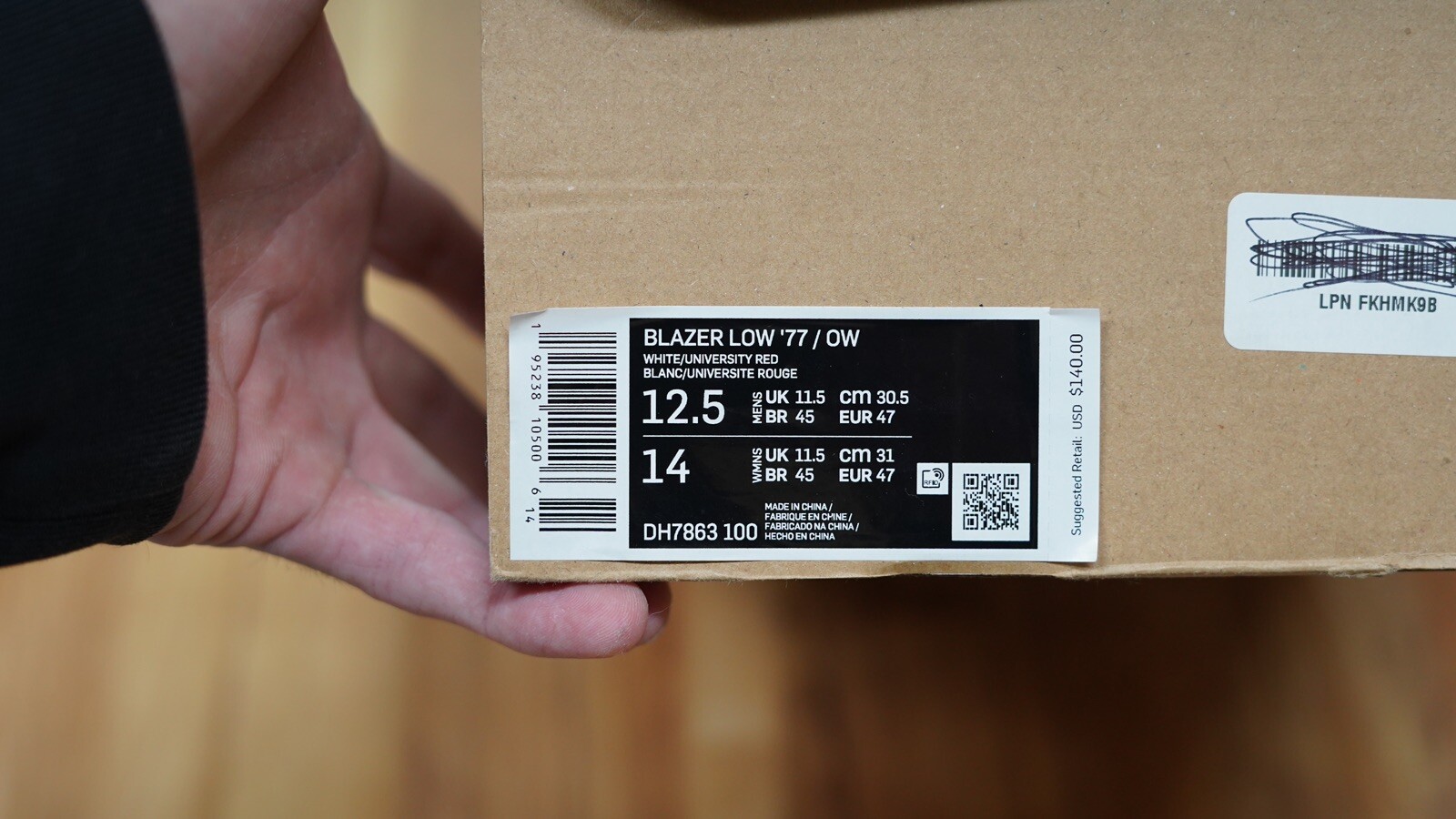 OFF WHITE X NIKE Taglia 12 5 Nike bianco sporco x blazer bianco basso rosso università 