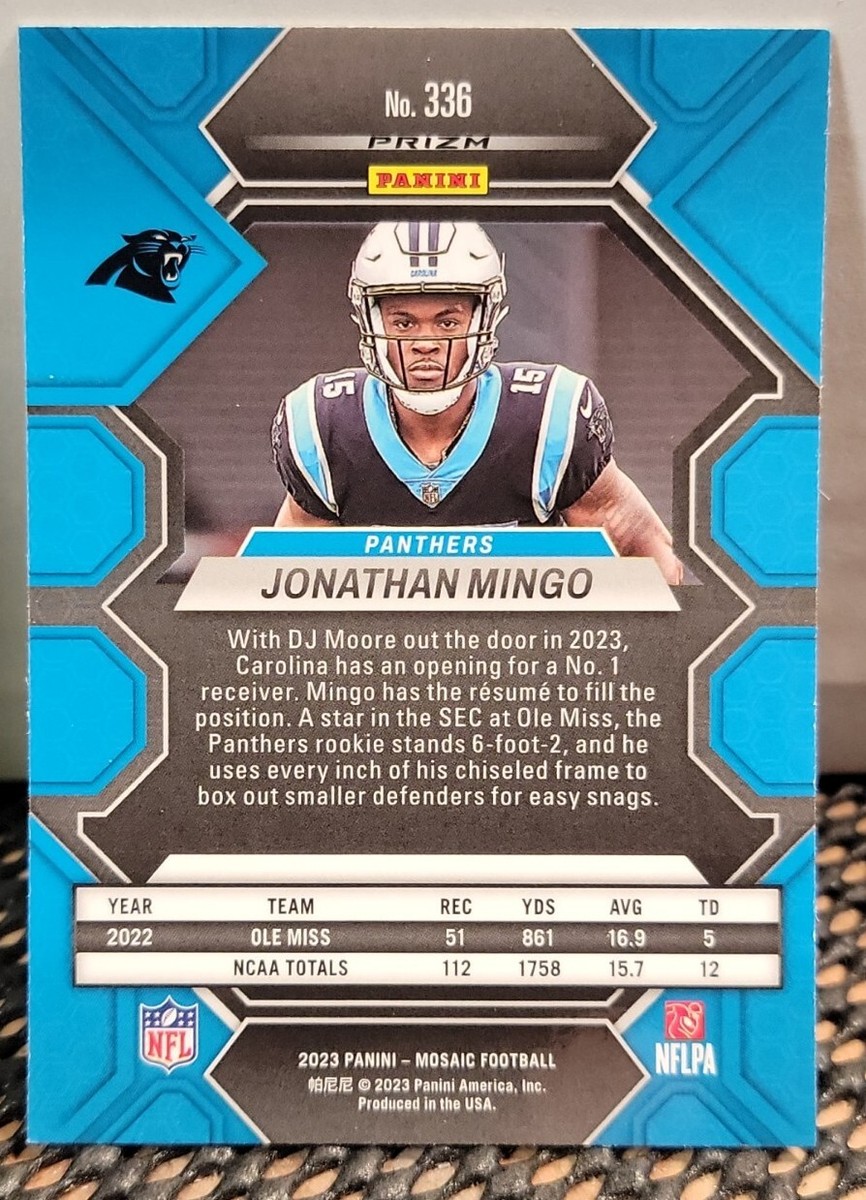 2023 Panini Mosaic #336 Jonathan Mingo Reactive Yellow Prizm