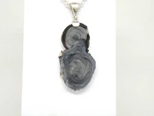 Authentic Starborn Black Drusy Quartz Free Form Pendant .925 Silver Mounting