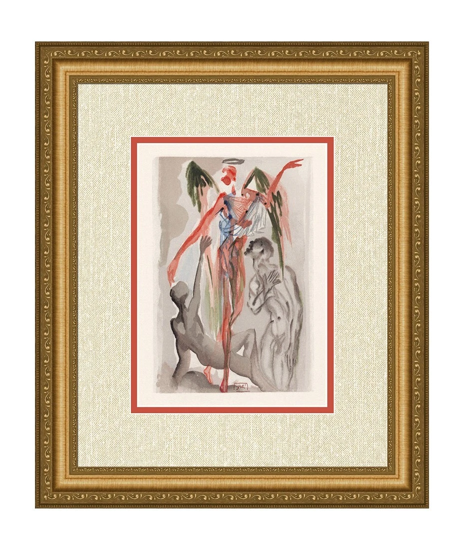 1960 DALI SIGNED original Divine Comedy Woodcut In the Forest of