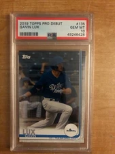 2019 Topps Pro Debut Gavin Lux, Dodgers, Rookie Card, PSA 10 Gem Mint