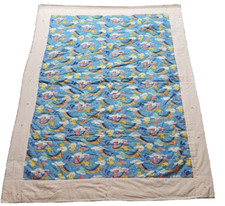 Vintage Care Bears Cotton 50" X 70" Blanket Rainbow Clouds Reversible Red