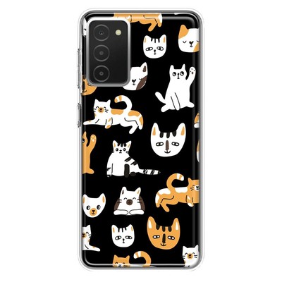 Mundaze Case for Samsung Galaxy A03S Cover Cute Happy Cat Friends