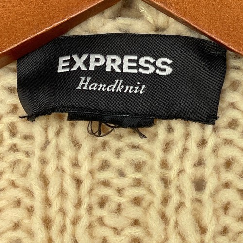 Cárdigan Express Tejido a Mano Suéter Grueso Mezcla de Lana Bronceado Cinta Cierre Frontal - Imagen 7 de 10