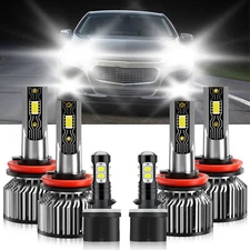 For Chevrolet Malibu 2004-2005 6x Front LED Headlight Hi Lo Beam Fog Light Bulb