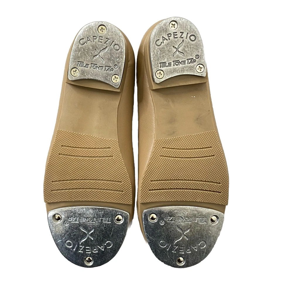 Capezio Little Kid/Big Kid Mary Jane Tap Shoe size 13 Beige Bows 356C CAR - Image 3 of 4