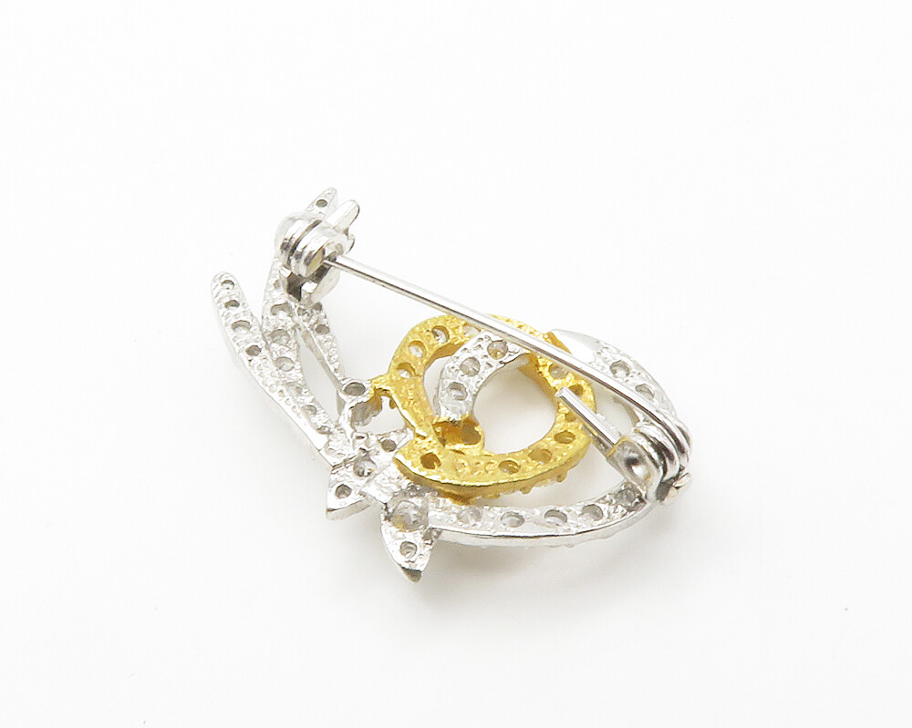 925 Sterling Silver Sparkling Cubic Zirconia Floral Swirl