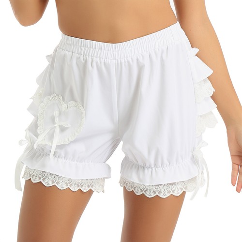 UK Womens Ruffles Bloomers Victorian Shorts Lace Trim Loose Pumpkin Shorts Pants - Picture 18 of 31