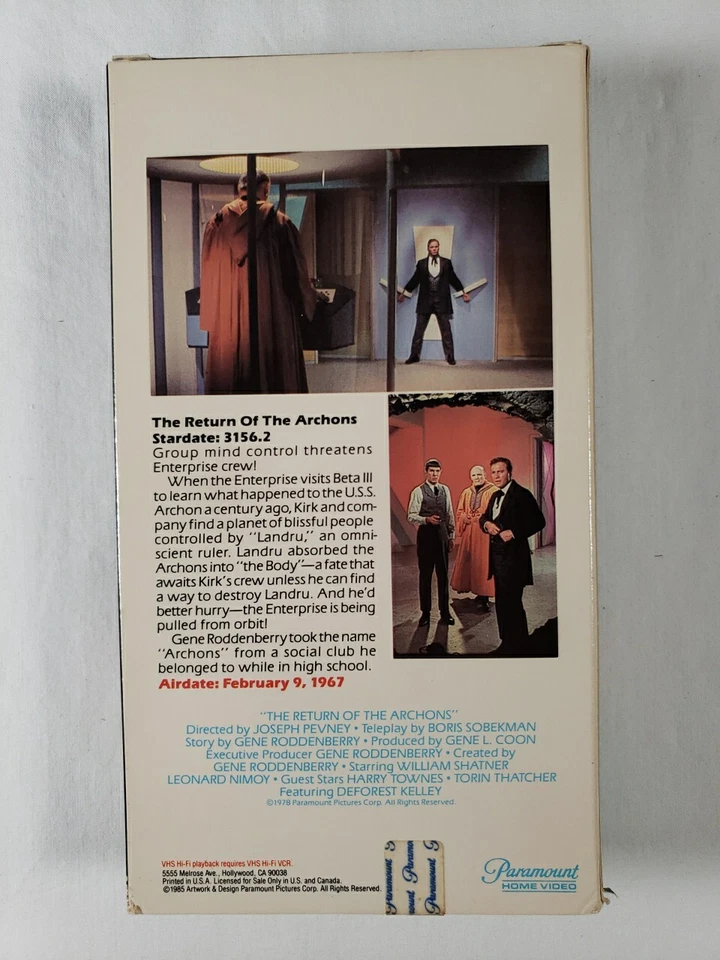 Star Trek The Original Series Episode 22 The Return of the Archons Tape VHS Foto 2 de 4