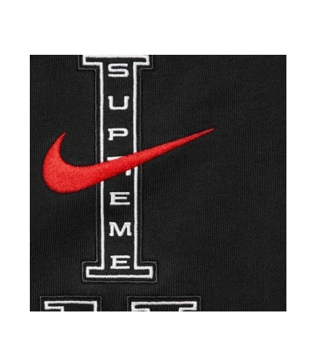 Felpa con cappuccio Supreme Nike nera XXL a mano SS24 ricamata swoosh