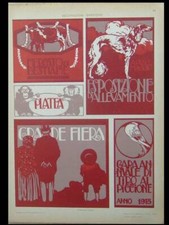 POSTER ART NOUVEAU - LITOGRAFIA 1910 - CARATTERI TIPOGRAFICI, ALEARDO TERZI, GRAFICA