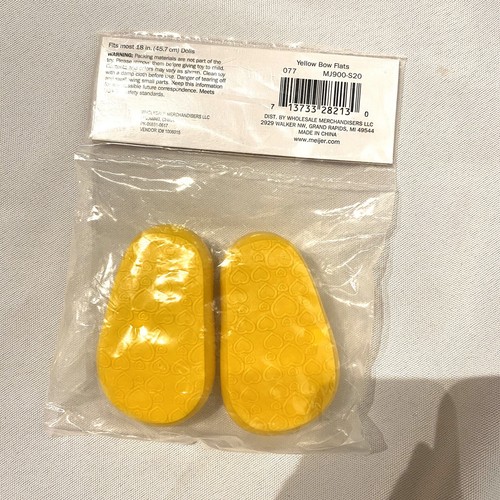 girl friends doll accessories fits most 18 in dolls yellow bow flats sandals - Foto 2 di 3
