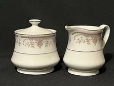 Fine China Cream & Sugar HD Fine China Pink Blue Gray Floral