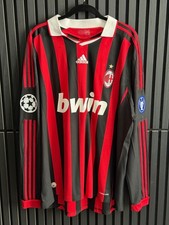 AC Milan Adidas Home RONALDINHO 80 Rosso Nero Manica Lunga 2009 Uomo 2XL Usate