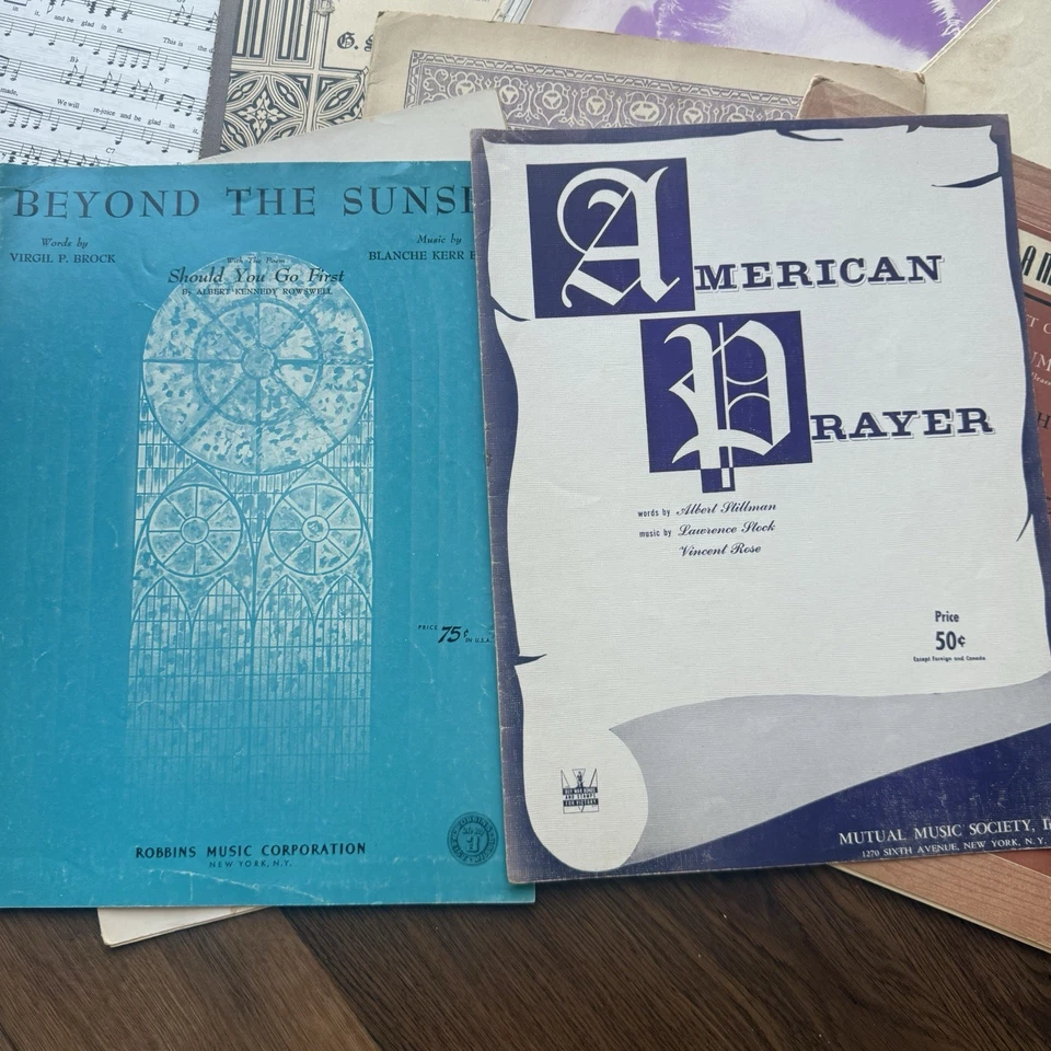 Винтажный Лот из 13+ Нотных Книг Латунное Фортепиано Религиозные Гимны Евангелие Эфемера - Изображение 4 из 4