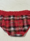 VICTORIA’S SECRET Cotton Blend High Leg Brief SZ L RED LACE/PLAID W GOLD NEW — photo 3