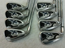 NICE LEFT HANDED CALLAWAY X-20 3-PW IRON SET CALLAWAY UNIFLEX STEEL MEN