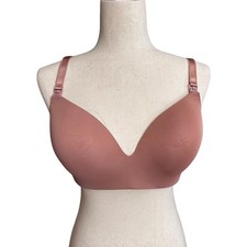 Auden Bra 38DD Dark Pink Nursing Lightly Lined Wirefree Bra Convertible Racer