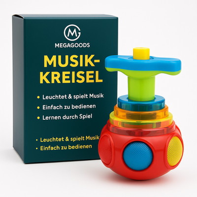Kreisel Spielzeug leuchtend Musik bunt Outdoor Gyro Zufallsfarbe DE.